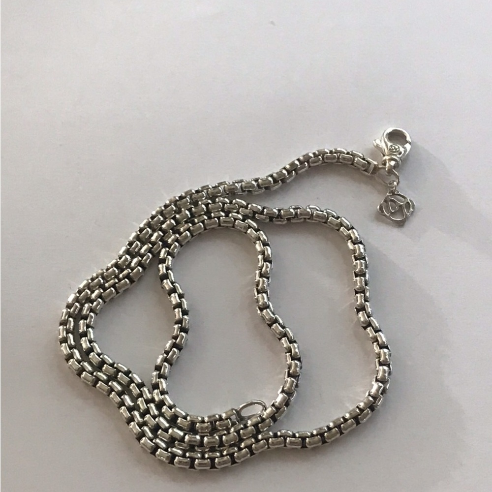 💯 David Yurman box chain necklace 3.6mm 24” long sterling silver polished